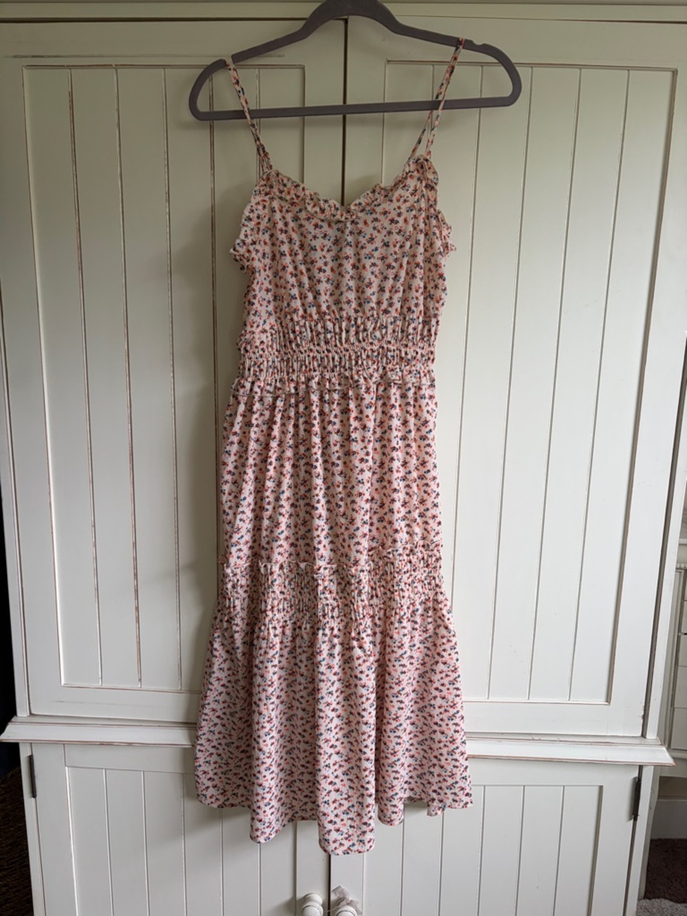 Angie Peach Floral Smocked Sundress - Picture 4 of 4
